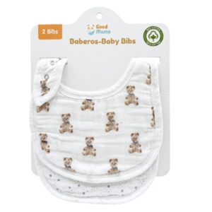 Babero Osito, baberos de muselina para bebé