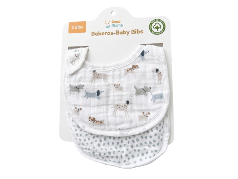 Baberos de muselina para bebé con estampado de perritos - Pack x2 GoodMama