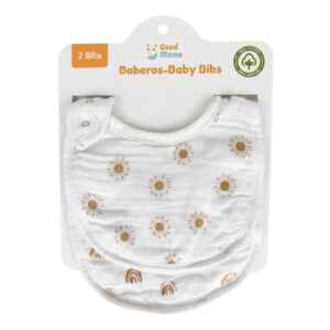 Baberos de Muselina Sol y Arcoíris para Bebé (Pack x2)