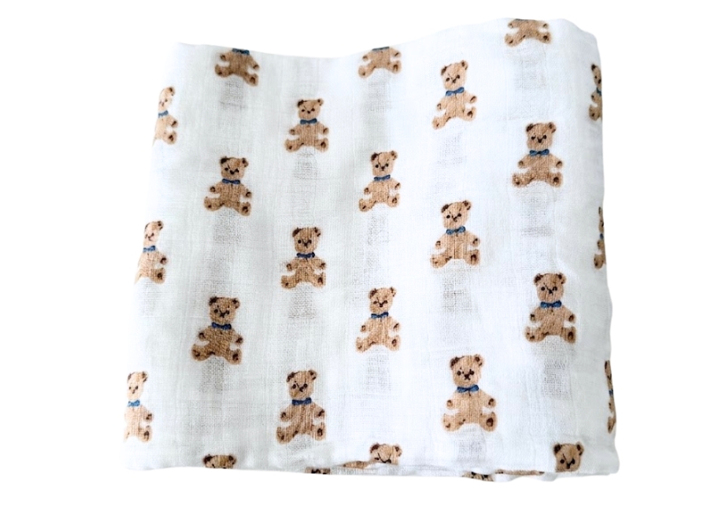 Muselina deluxe de bambú para bebé con estampado de ositos - GoodMama