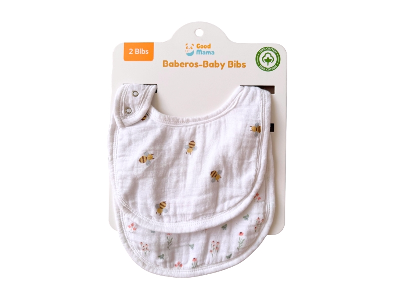 Baberos de Muselina Abejitas para Bebé (Pack x2)