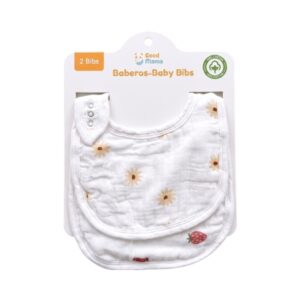 Baberos de muselina para bebé con estampado de margaritas y fresas - Pack x2 GoodMama
