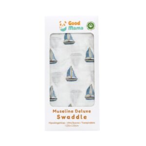 Muselina deluxe de bambú para bebé con estampado de veleros - GoodMama