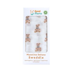 Muselina deluxe de bambú para bebé con estampado de ositos - GoodMama