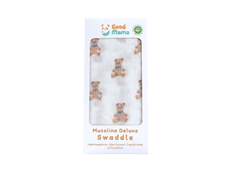 Muselina deluxe de bambú para bebé con estampado de ositos - GoodMama